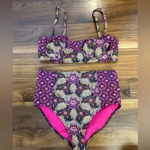 Ulla Johnson Two Piece Patterned Bikini Set